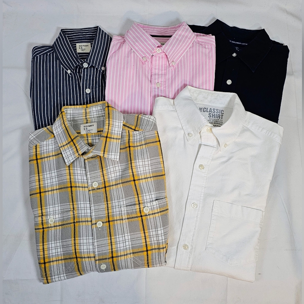 Old Navy Casual Button Down Set of 5, Men's Small EUC